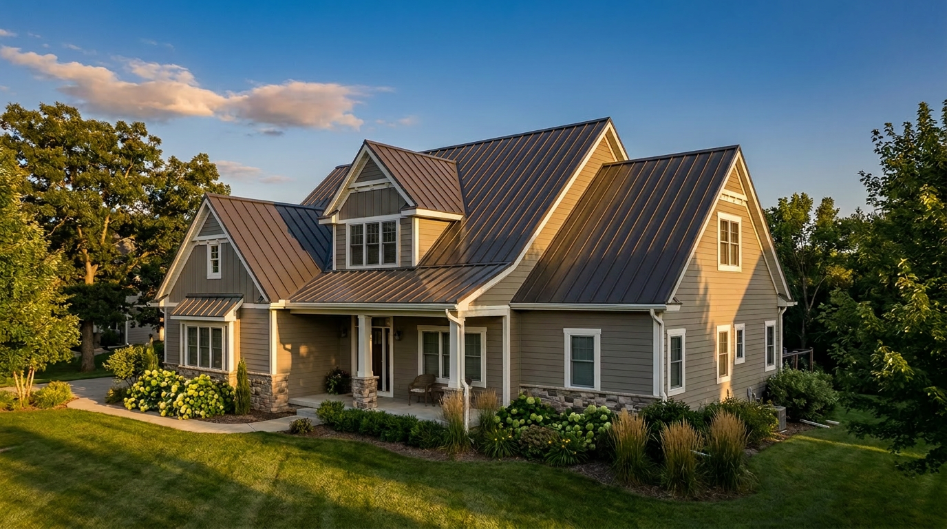 Home shown with Standing-seam metal